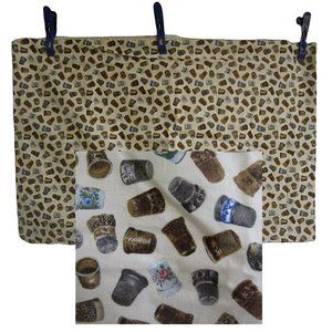 Vintage pillow case antique Thimble collection print standard size 19" x28"